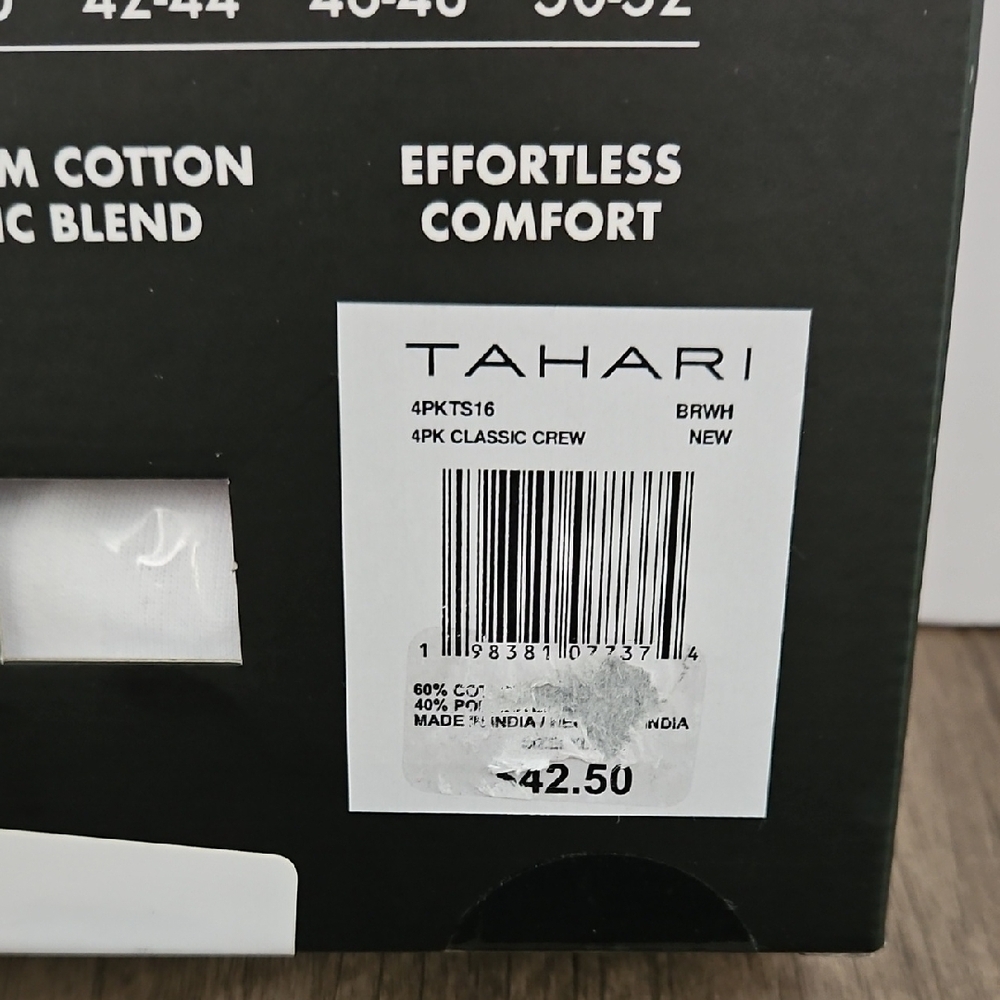 Tahari Premium Cotton Blend Crew T-Shirts 4 Pack - Picture 4 of 4